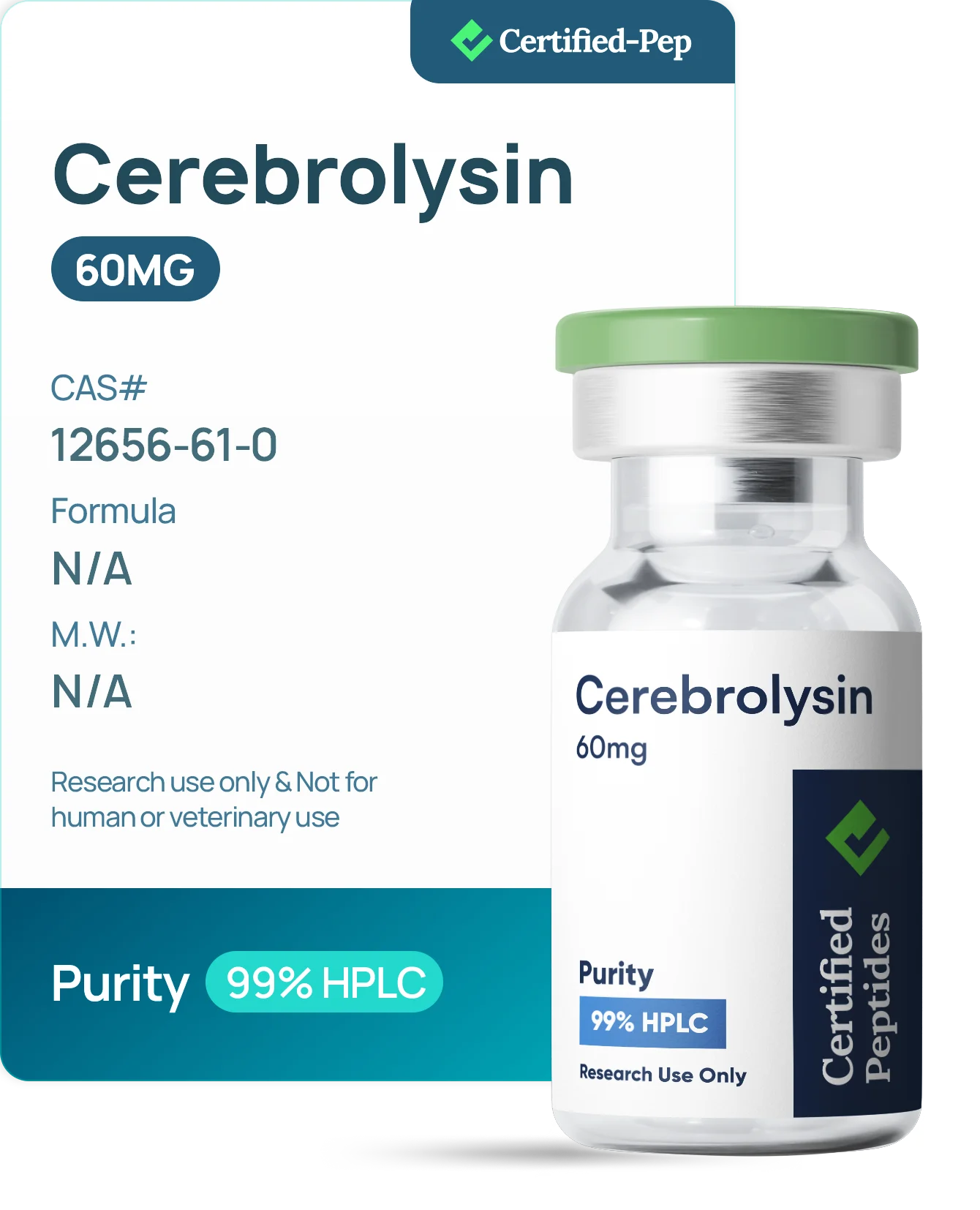 CEREBROLYSIN 60MG 10ML VIAL — 10-point lab tested research peptide