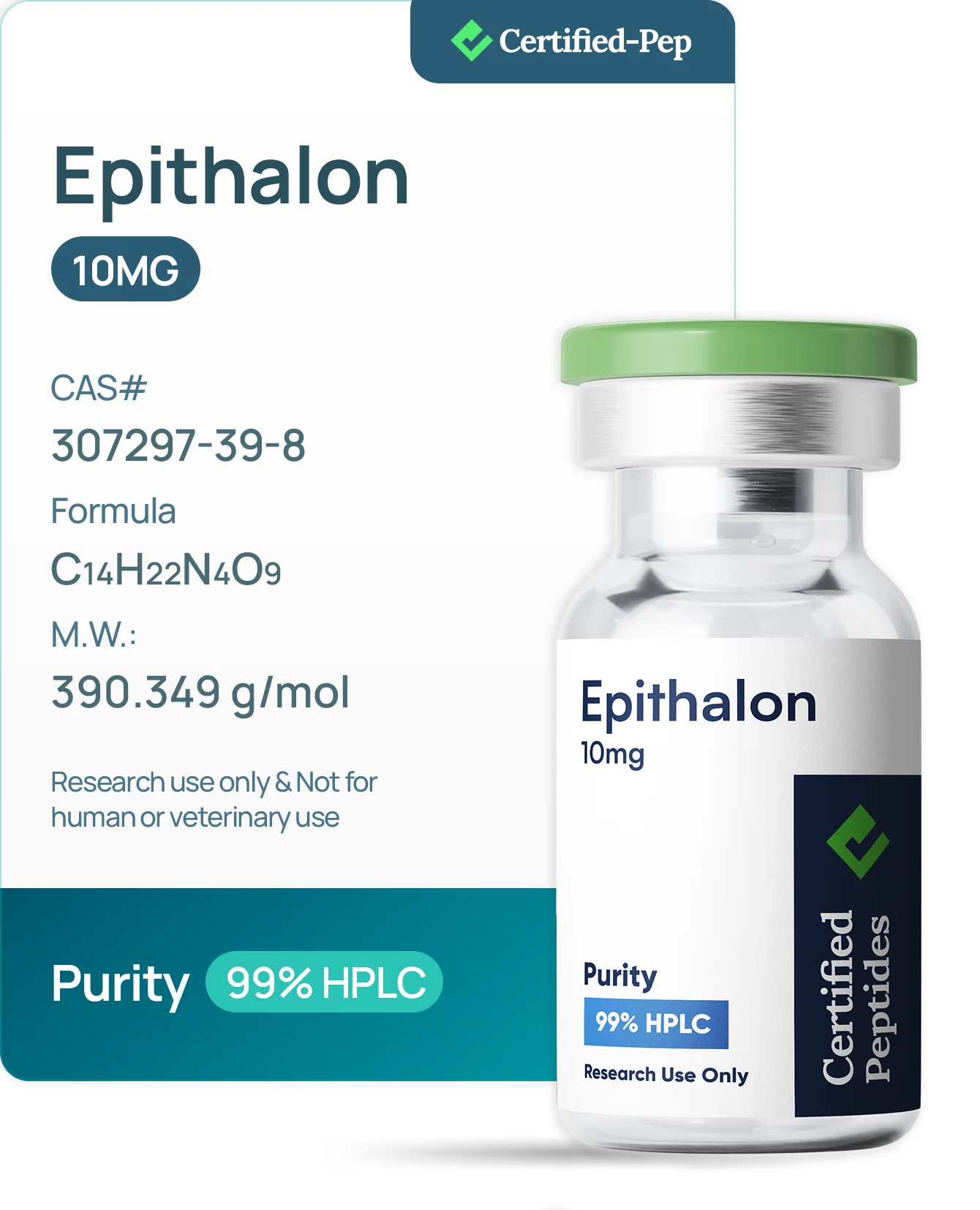 EPITHALON 10MG — 10-point lab tested research peptide