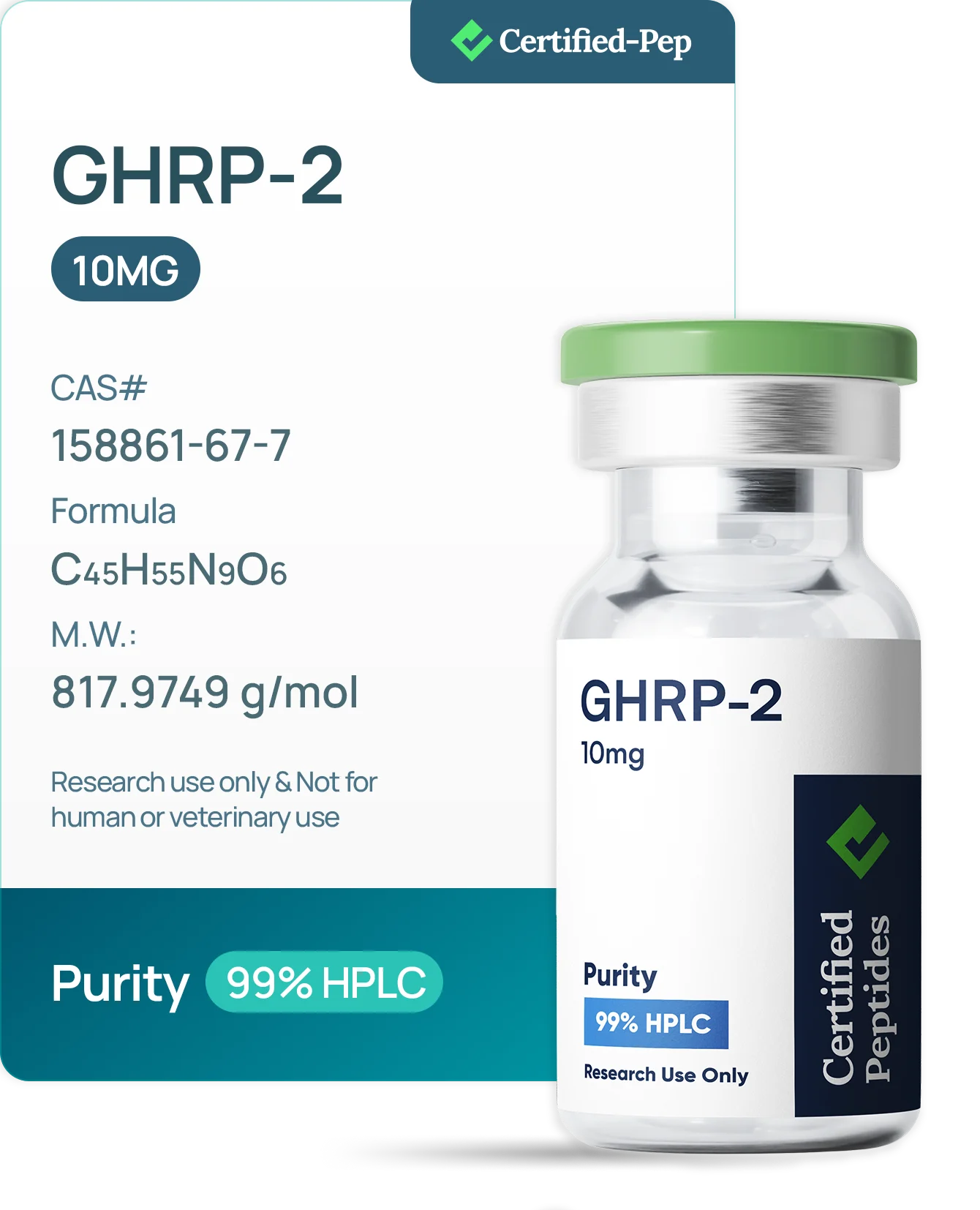 GHRP 2 10MG — 10-point lab tested research peptide
