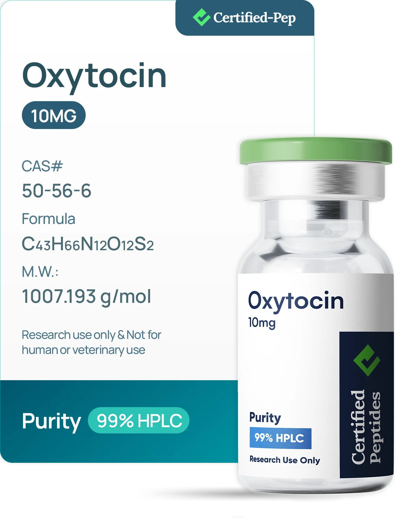 OXYTOCIN 10MG — 10-point lab tested research peptide