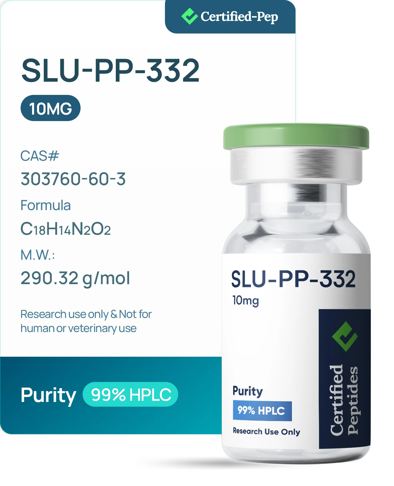 SLU-PP-332 10MG 3ML VIAL — 10-point lab tested research peptide