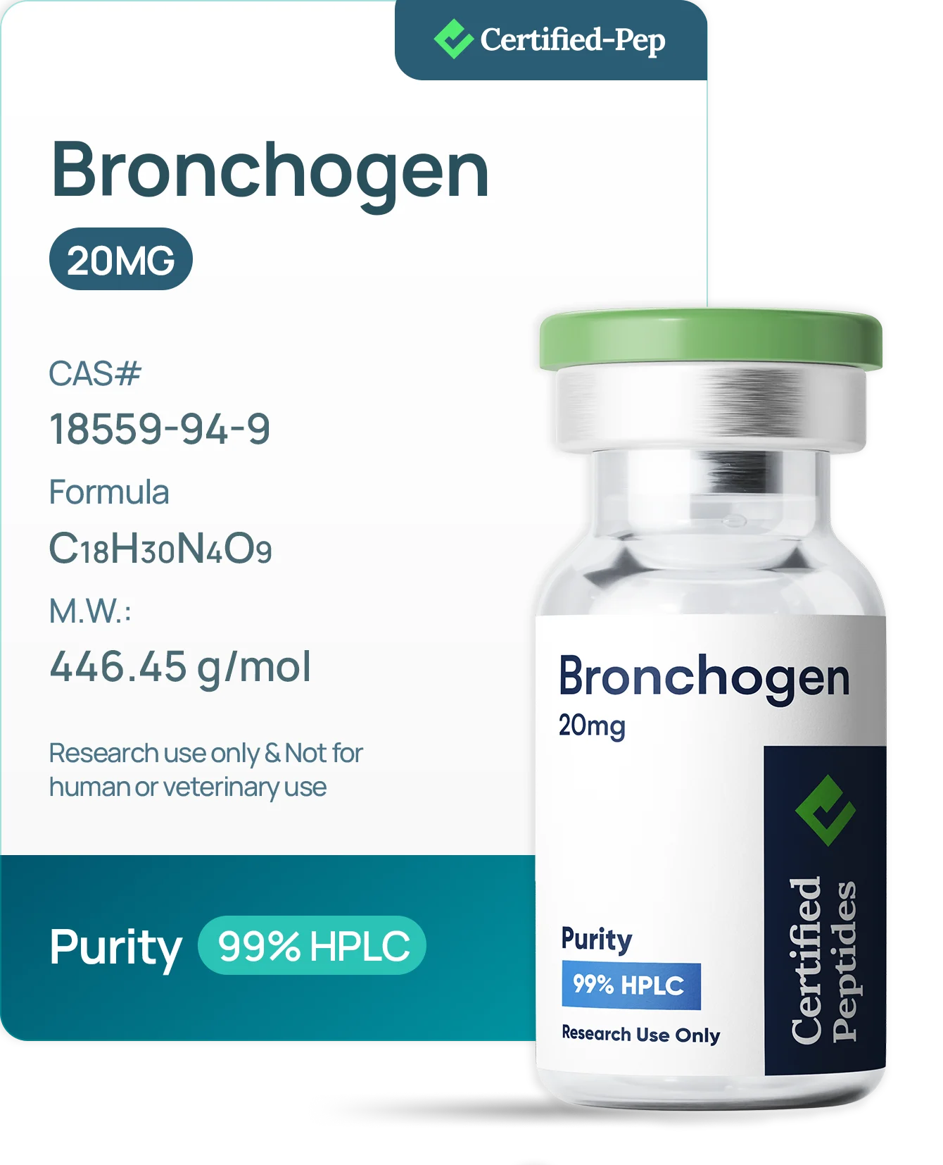 BRONNCHGEN 20MG — 10-point lab tested research peptide