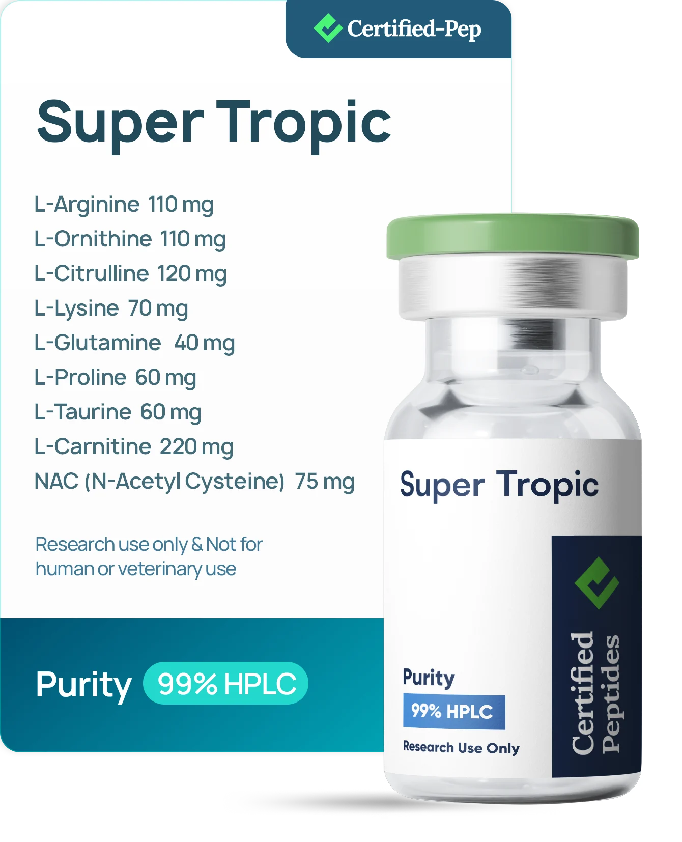 Super Tropic — third-party lab tested research peptide