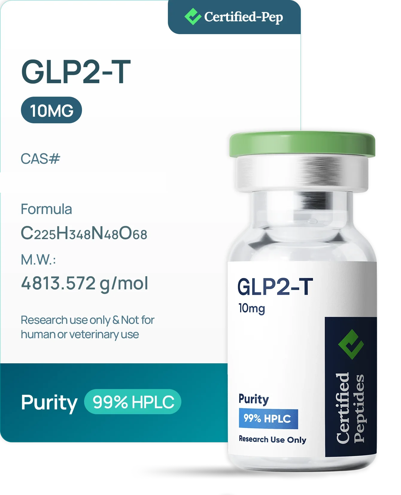 GLP2-T 10MG — 10-point lab tested research peptide