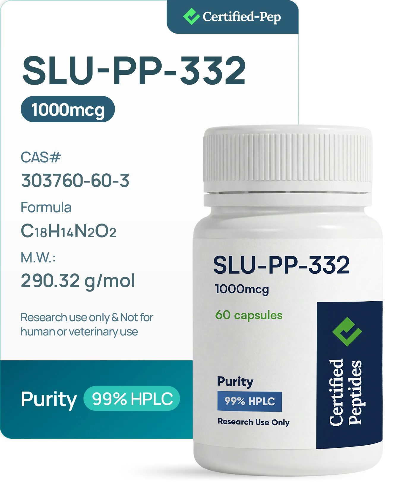 SLU-PP-332 1000mcg 60 CAPSULES — 10-point lab tested research peptide