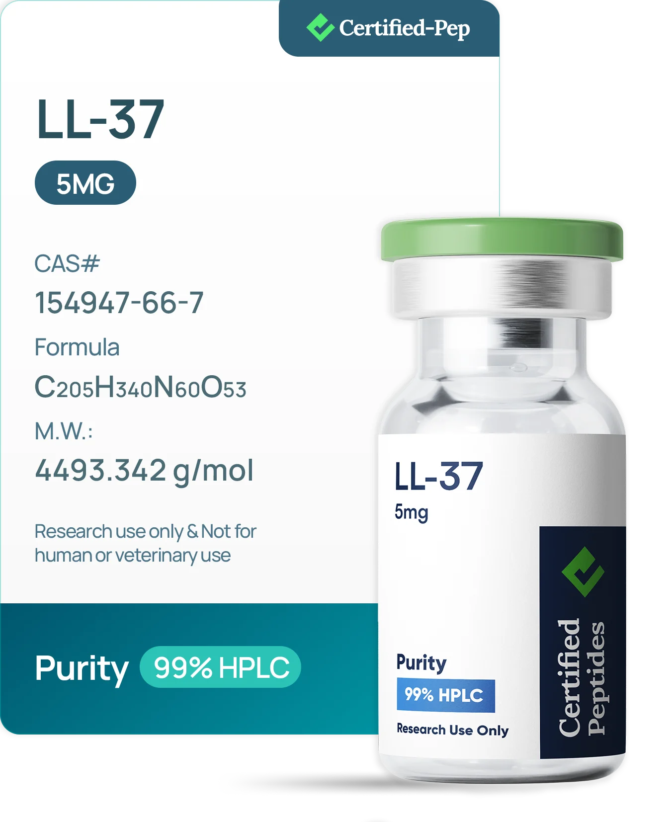 LL-37 5MG — 10-point lab tested research peptide
