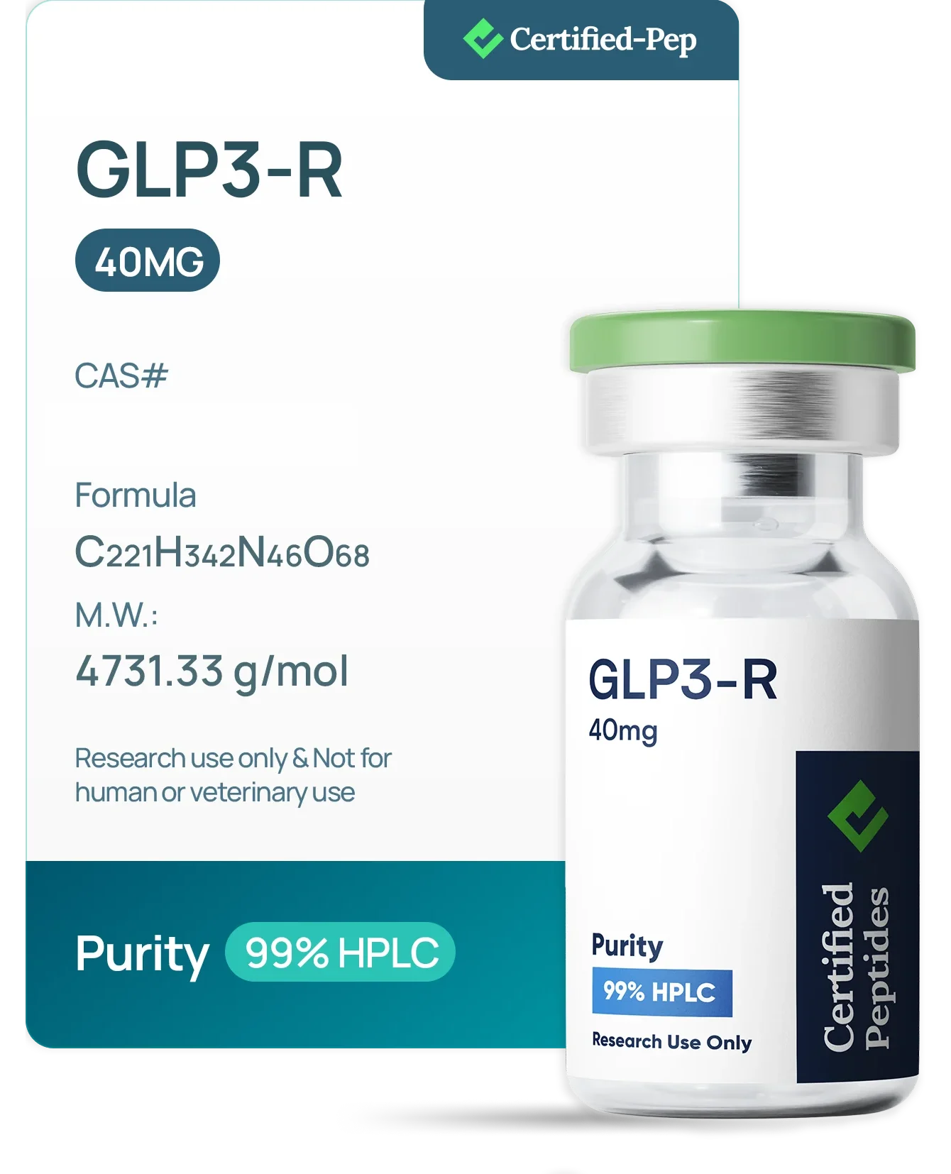GLP3-R 40MG — 10-point lab tested research peptide