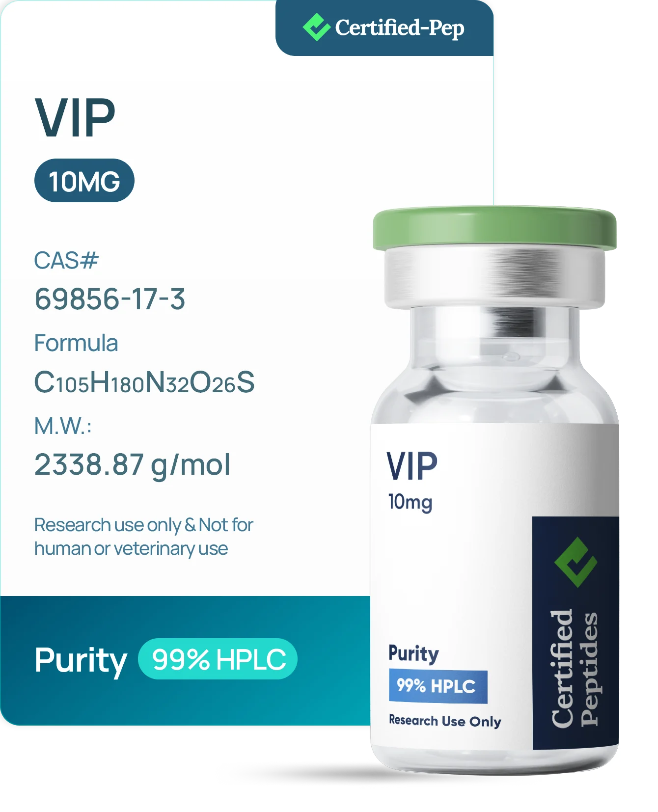 VIP 10 mg — 10-point lab tested research peptide