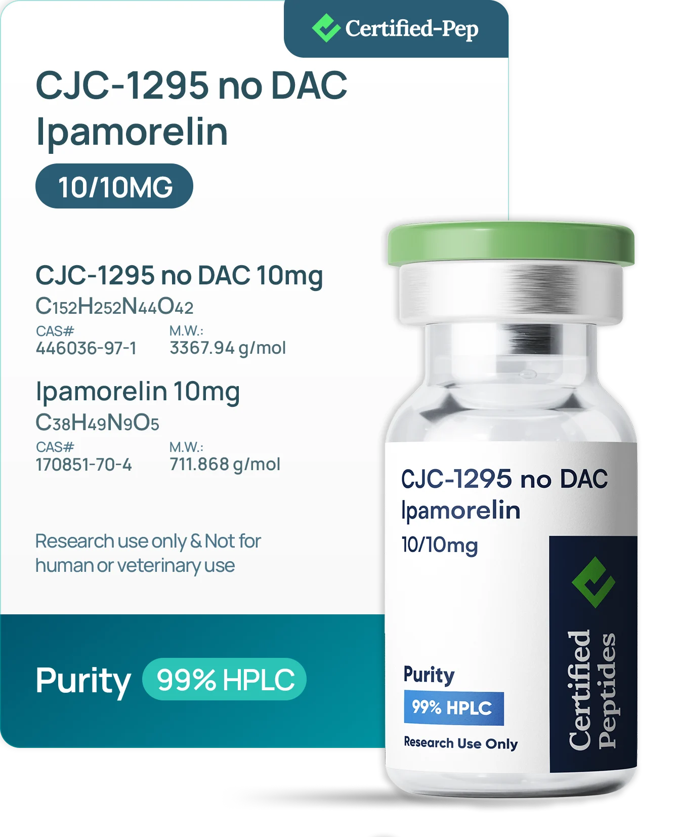 CJC / IPA 10/10 MG — 10-point lab tested research peptide