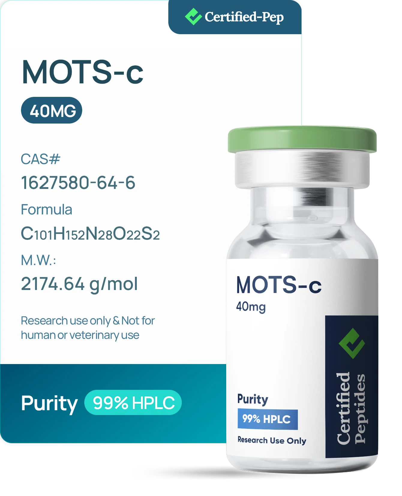MOTS C 40MG — 10-point lab tested research peptide