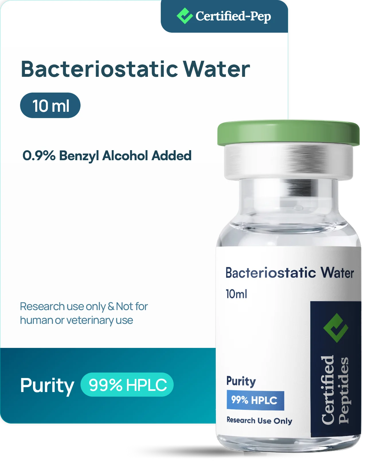 10ML BAC (Discounts DO NOT APPLY to this Product) — 10-point lab tested research peptide