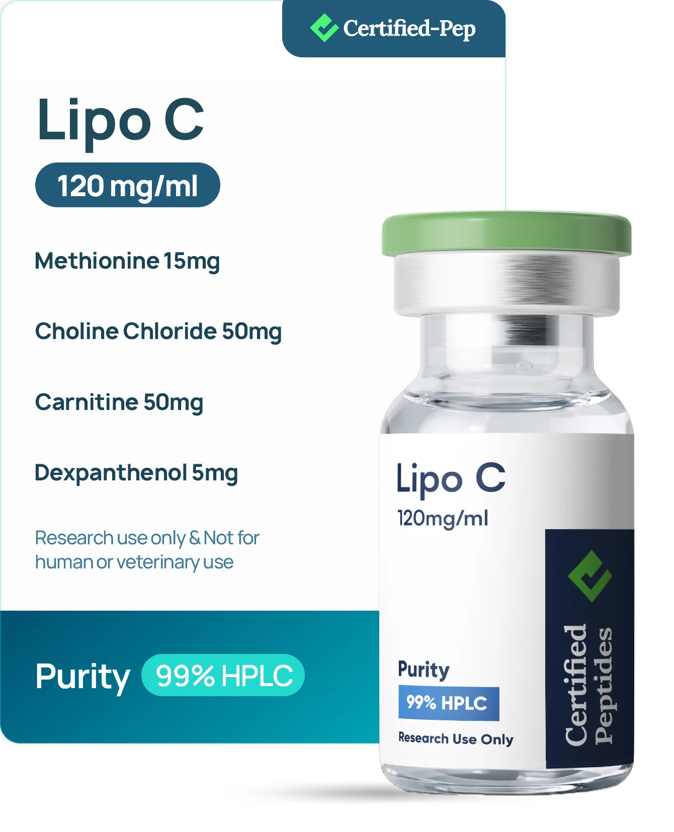LIPO C 120MG/ML — 10-point lab tested research peptide