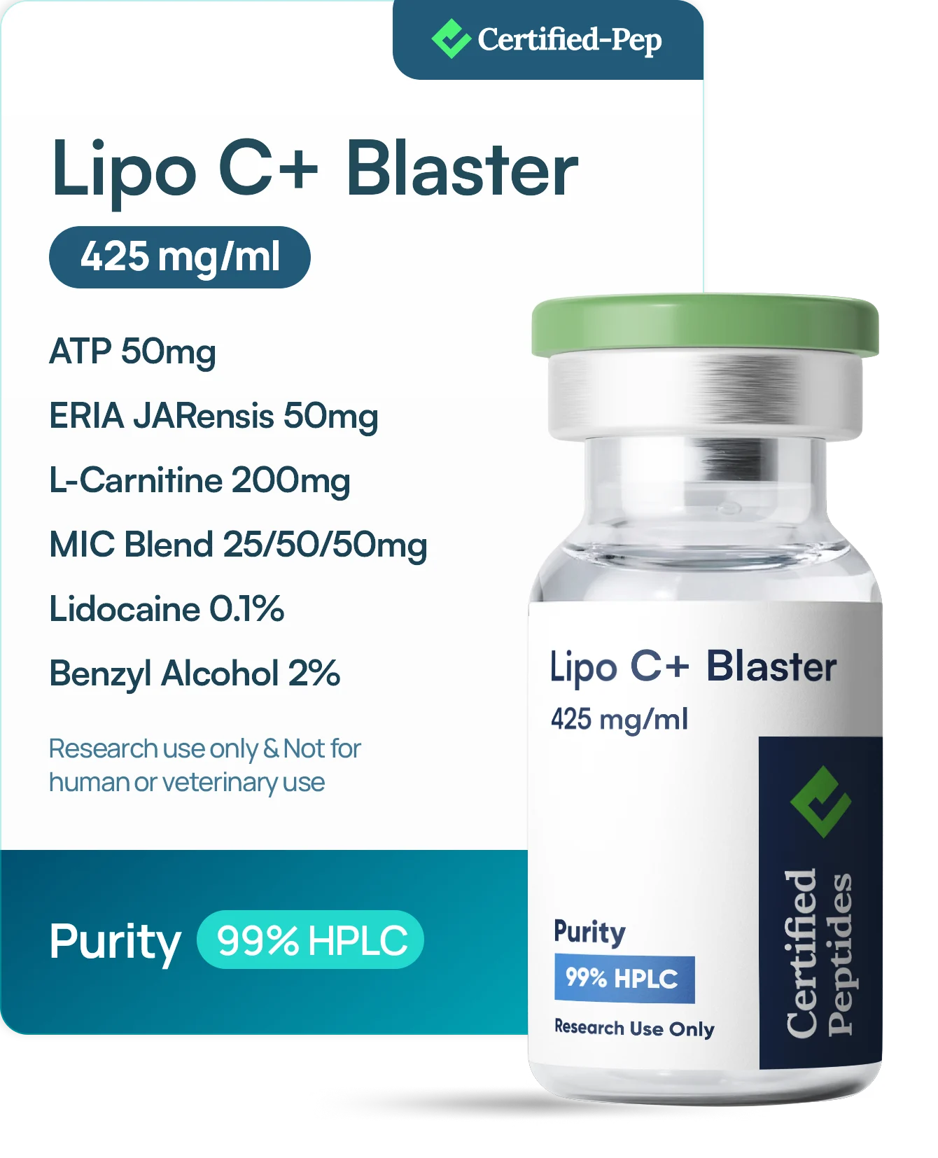 LIPO-C+ BLASTER 425 MG/ML — 10-point lab tested research peptide