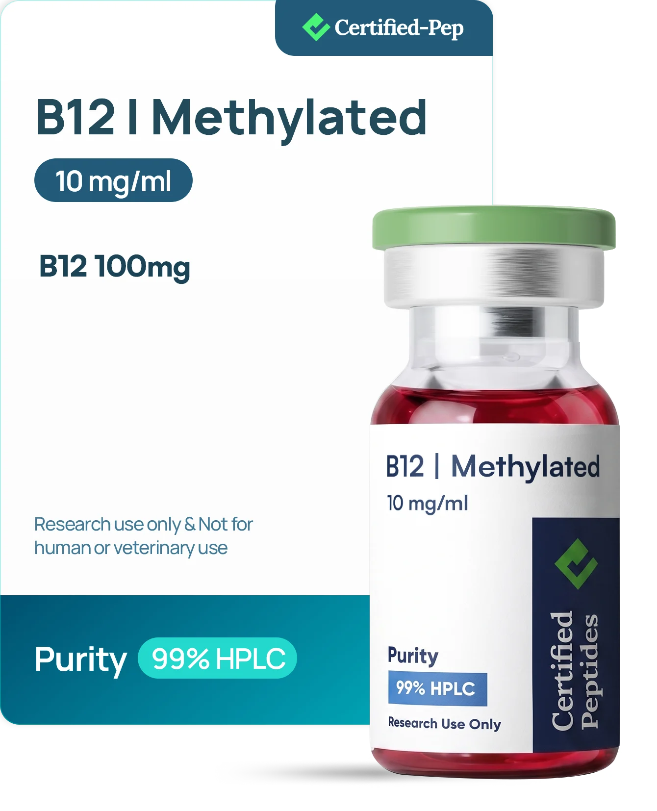BIG B12 METHYLATED 10 MG/ML — 10-point lab tested research peptide