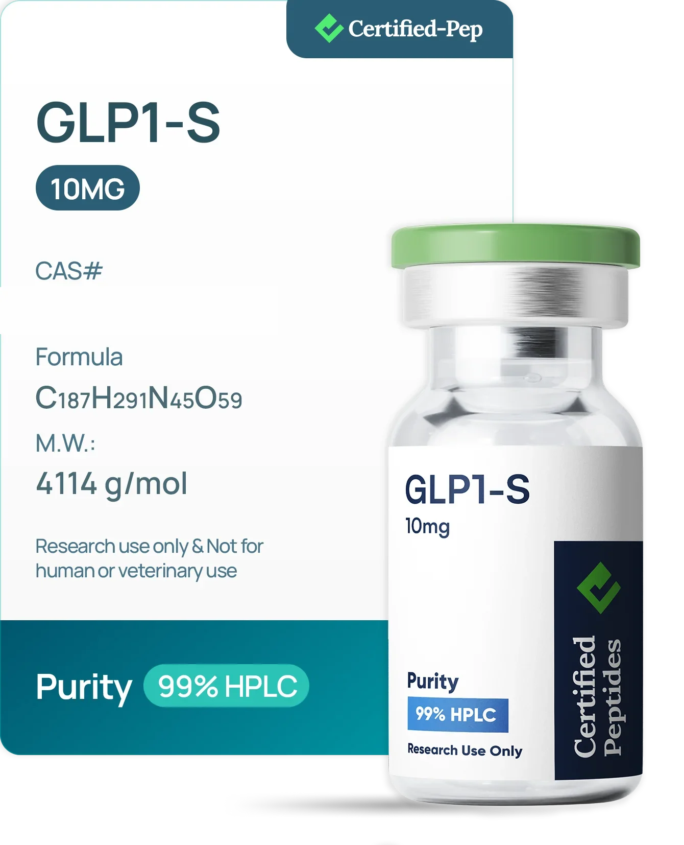 GLP1-S 10MG — 10-point lab tested research peptide