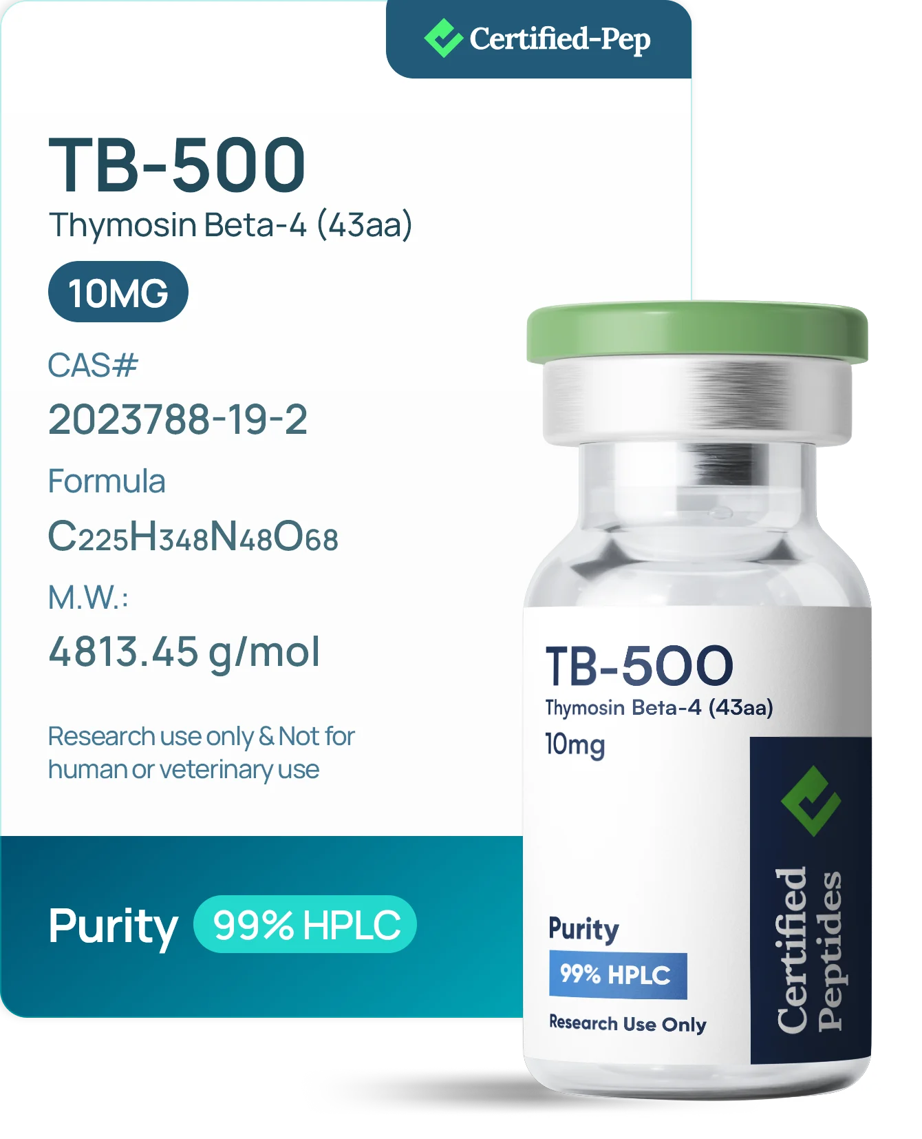 TB-500 10 MG — 10-point lab tested research peptide