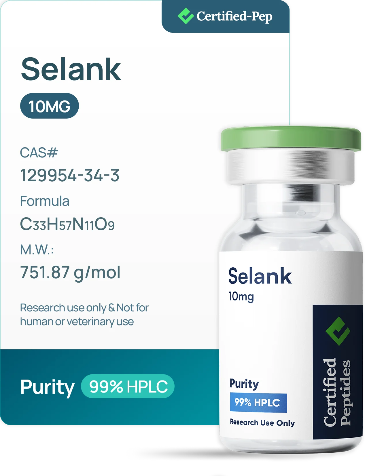 SELANK 10 MG — 10-point lab tested research peptide