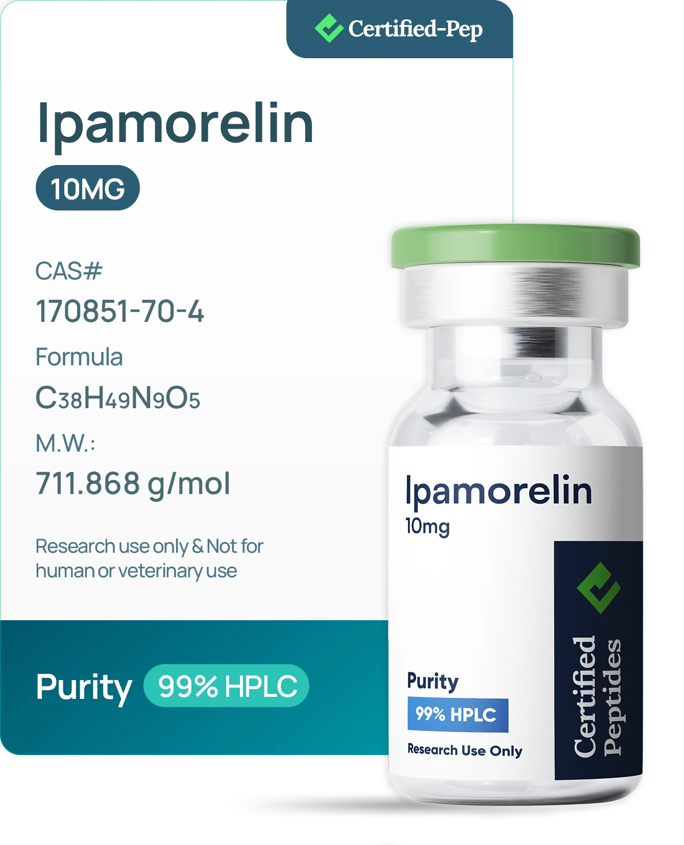 IPAMORELIN 10 MG — 10-point lab tested research peptide